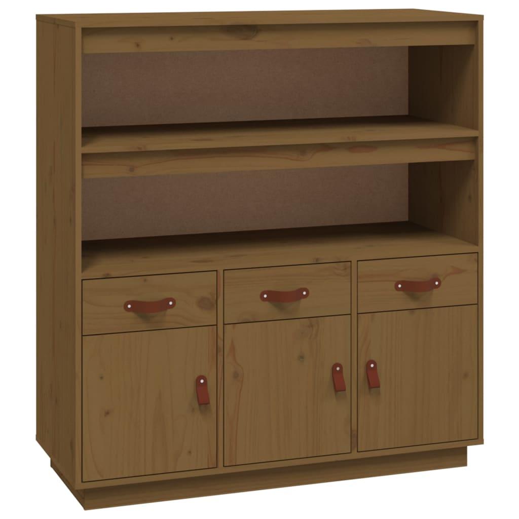 vidaXL Vitrinskåp honungsbrun 100x40x108,5 cm massiv furu