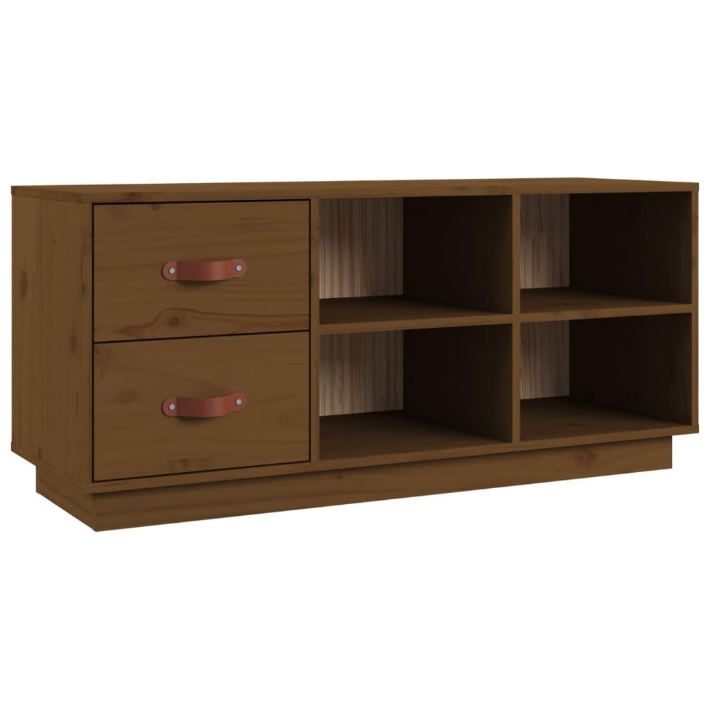 vidaXL Skobänk honungsbrun 100x34x45 cm massiv furu