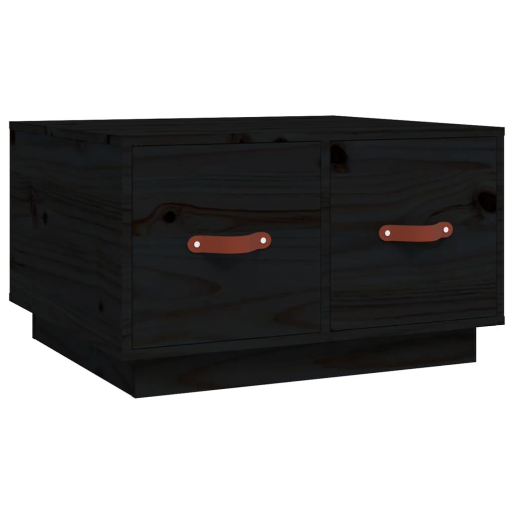 vidaXL Soffbord svart 60x53x35 cm massiv furu