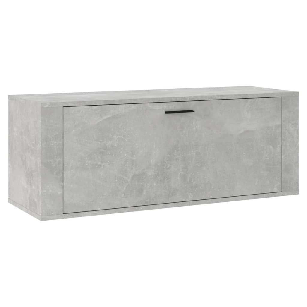 vidaXL Väggmonterat skoställ betonggrå 100x35x38 cm konstruerat trä