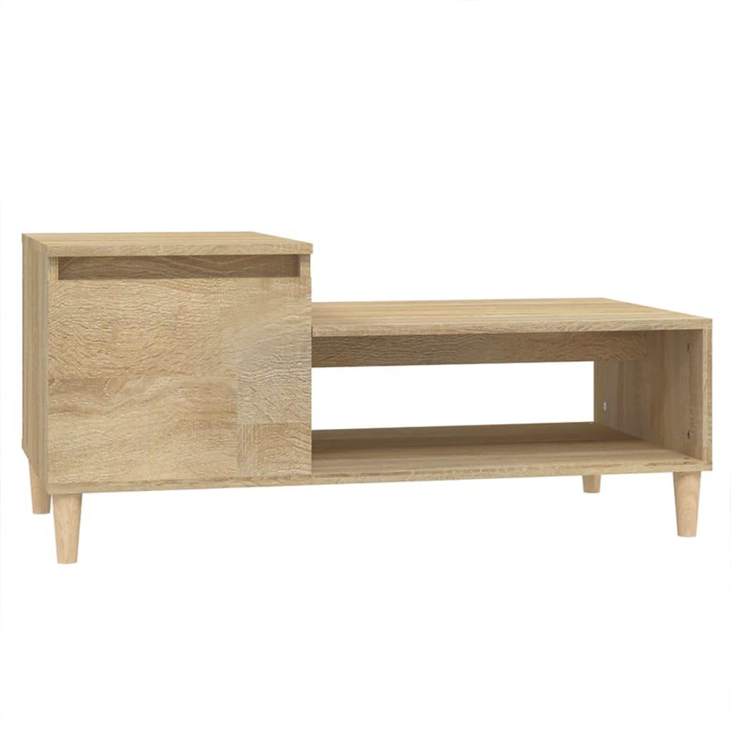 vidaXL Soffbord sonoma-ek 100x50x45 cm konstruerat trä