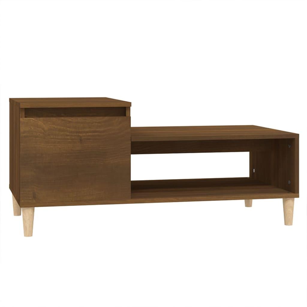 vidaXL Soffbord brun ek 100x50x45 cm konstruerat trä