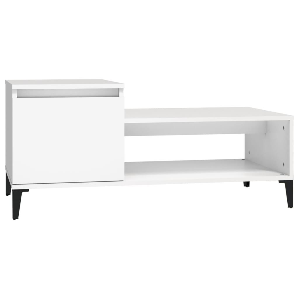 vidaXL Soffbord vit 100x50x45 cm konstruerat trä