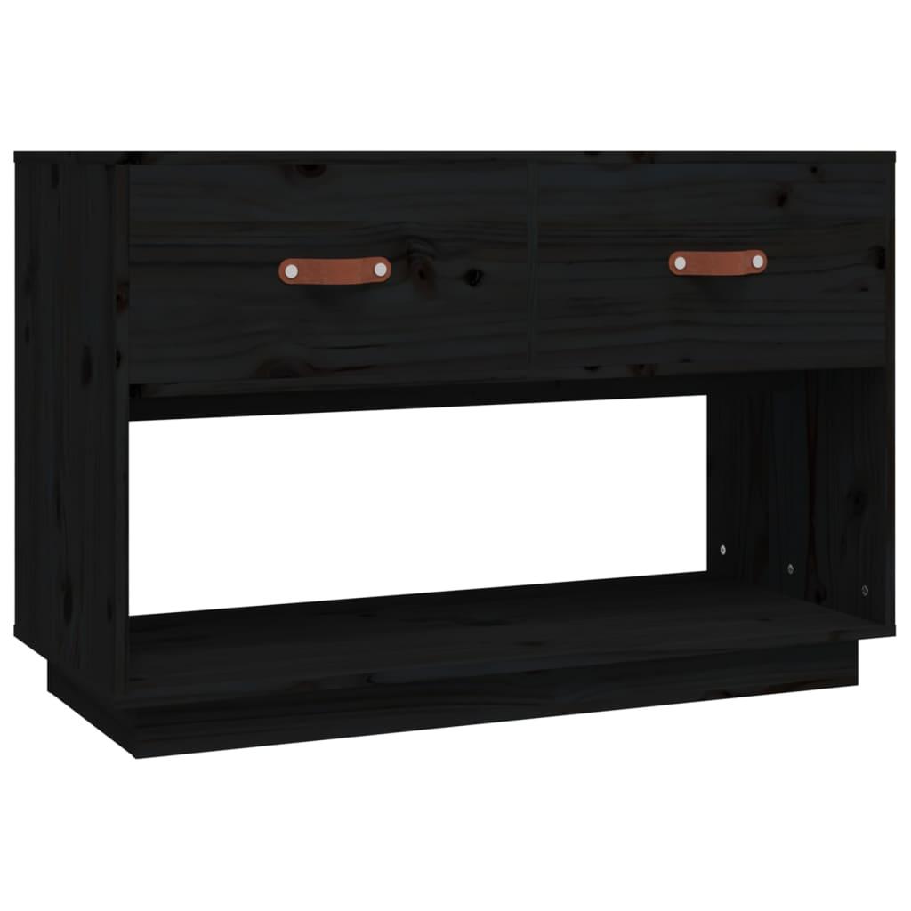 vidaXL Tv-bänk svart 90x40x60 cm massiv furu