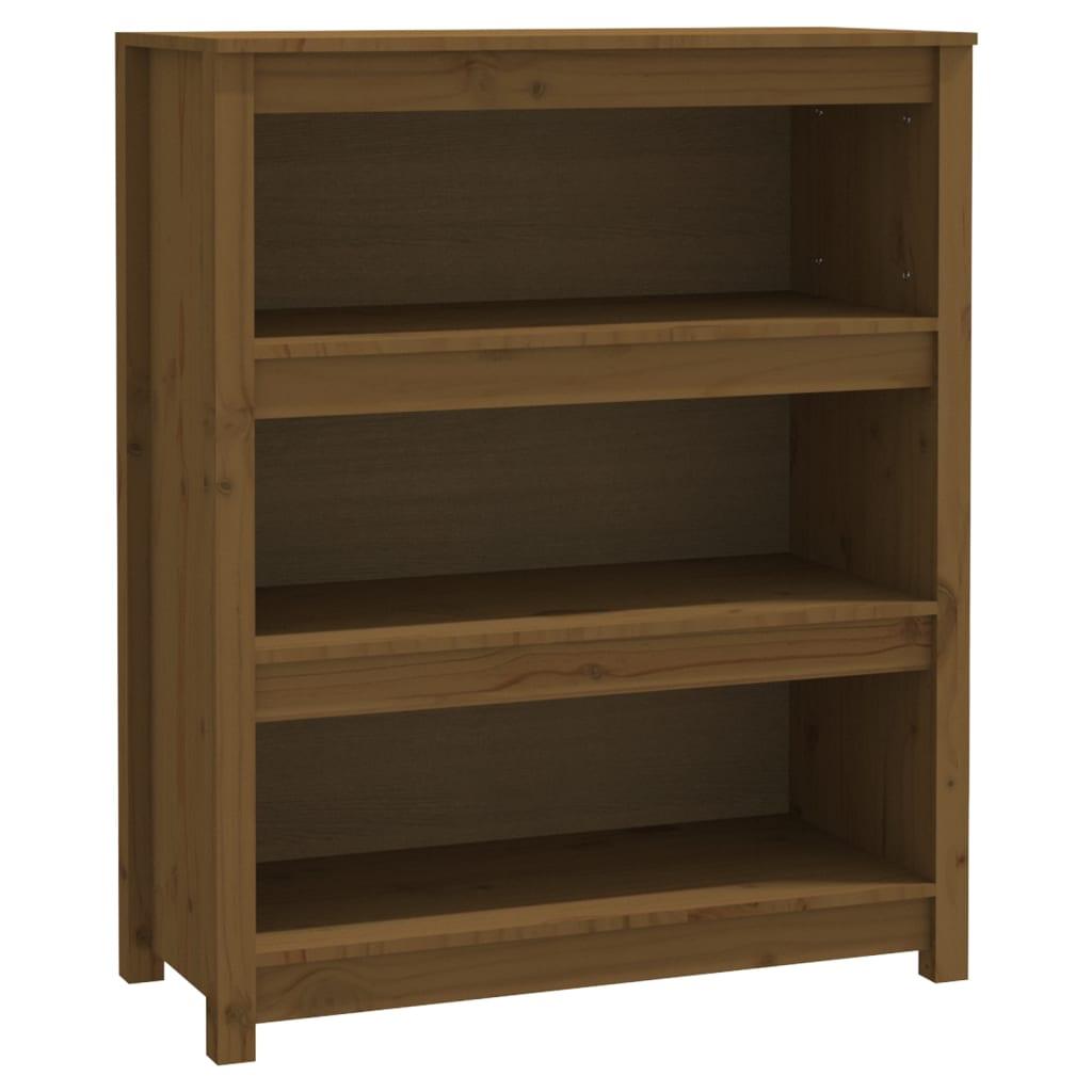 vidaXL Bokhylla honungsbrun 80x35x97 cm massiv furu