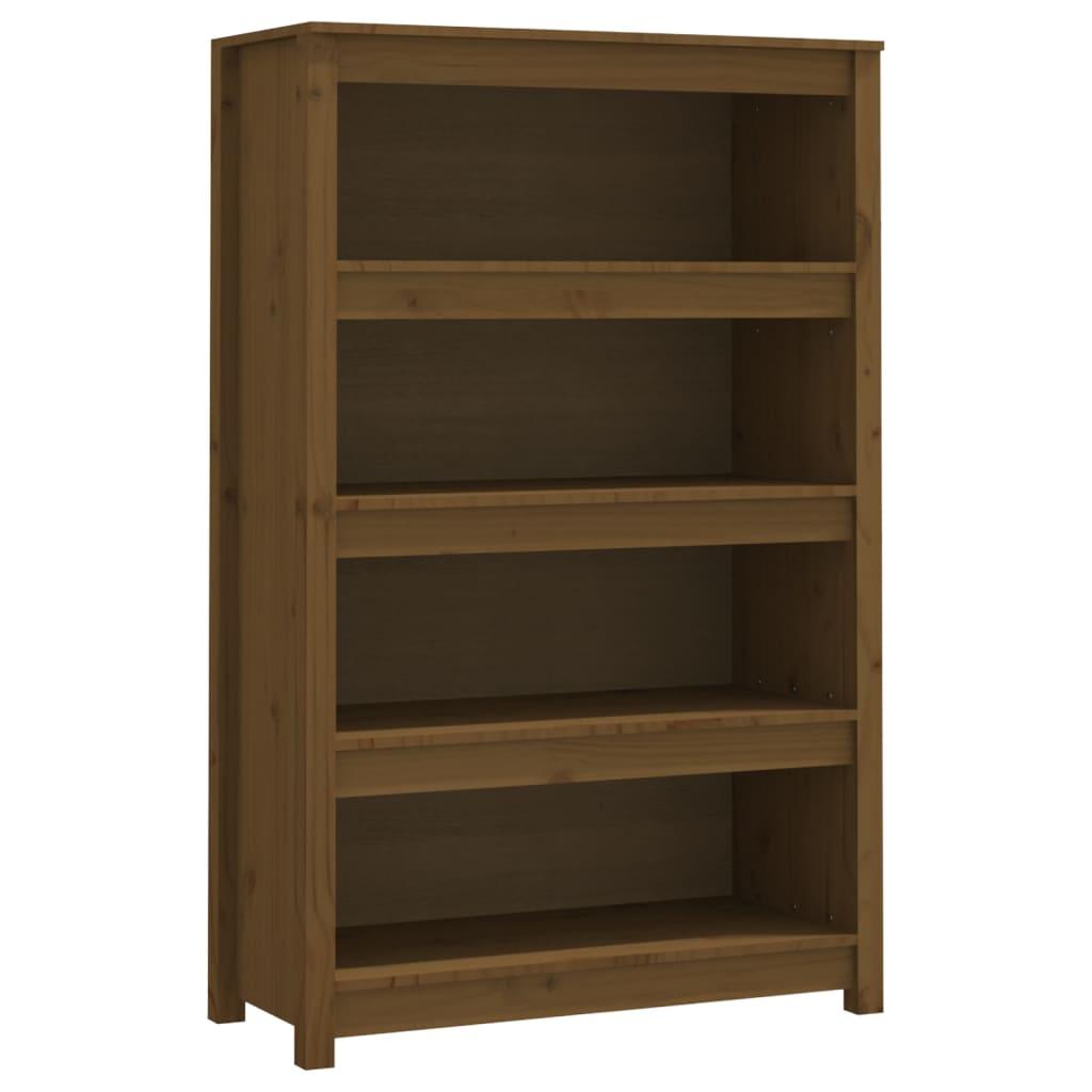 vidaXL Bokhylla honungsbrun 80x35x126 cm massiv furu