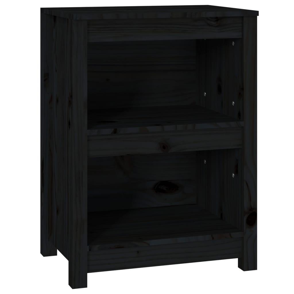 vidaXL Bokhylla svart 50x35x68 cm massiv furu