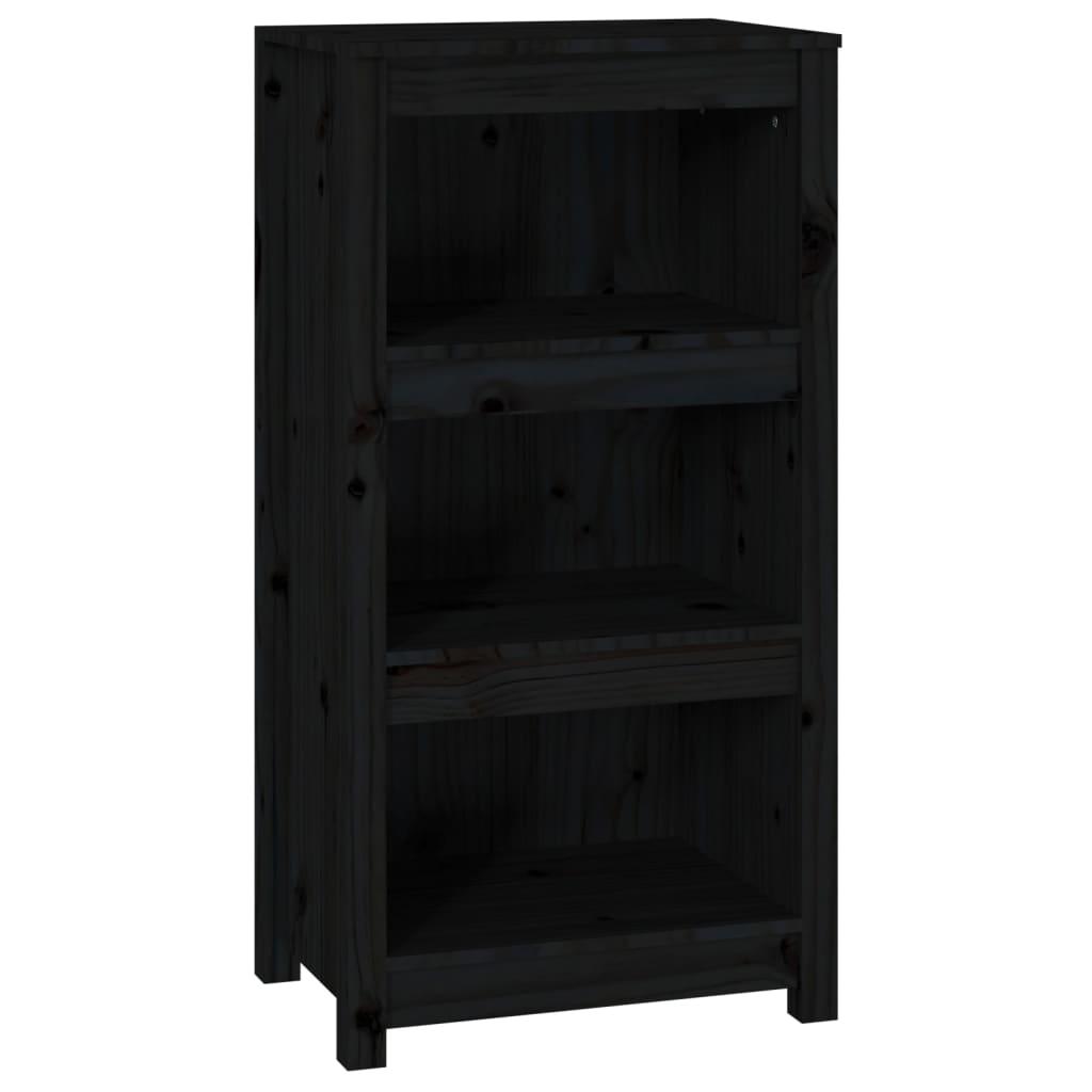 vidaXL Bokhylla svart 50x35x97 cm massiv furu