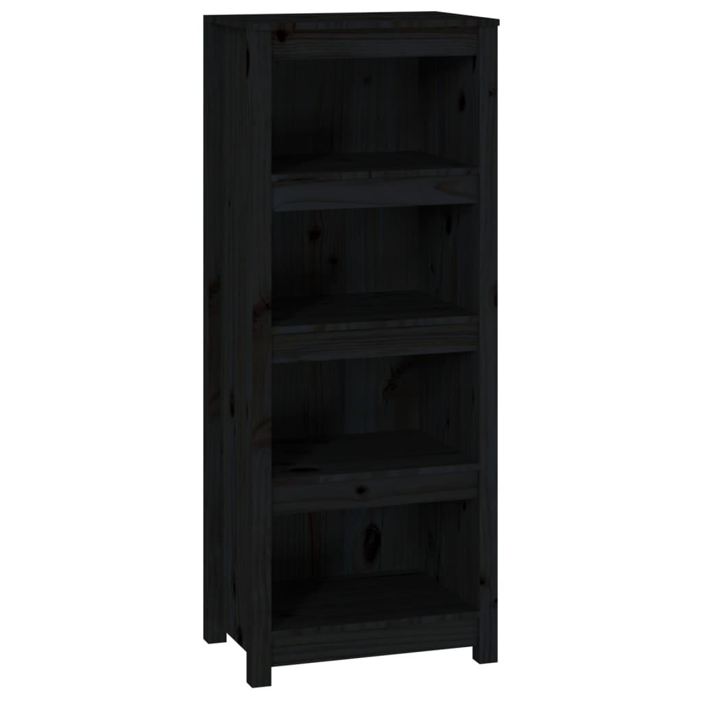 vidaXL Bokhylla svart 50x35x125,5 cm massiv furu