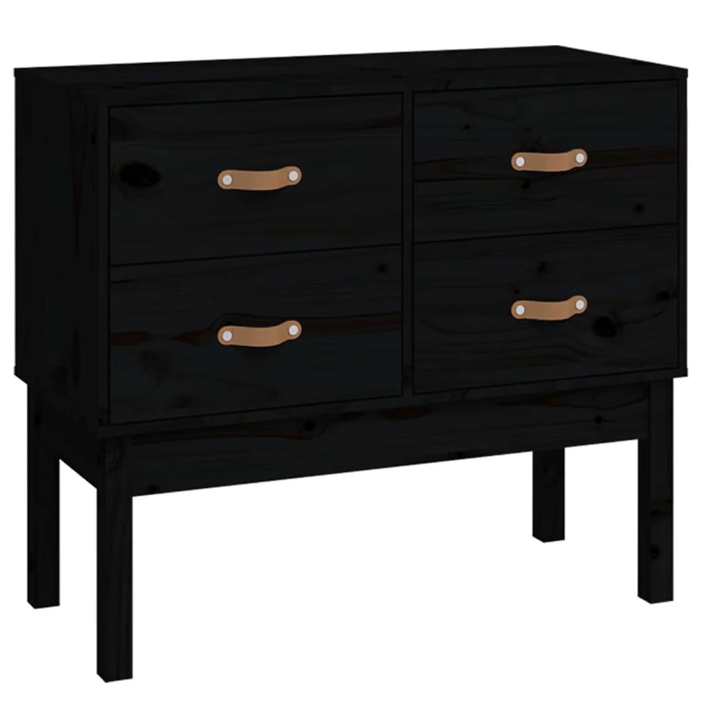 vidaXL Konsolbord svart 90x40x78 cm massiv furu
