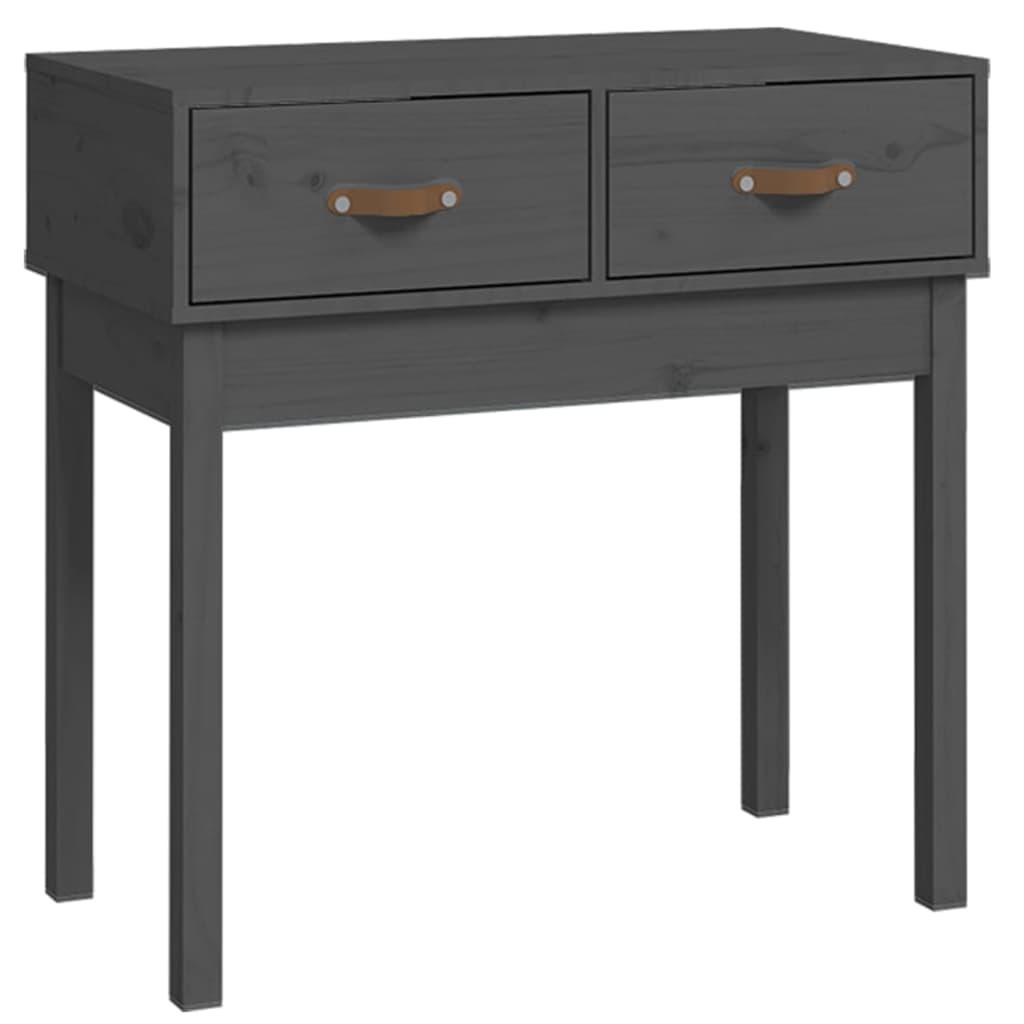 vidaXL Konsolbord grå 76,5x40x75 cm massiv furu
