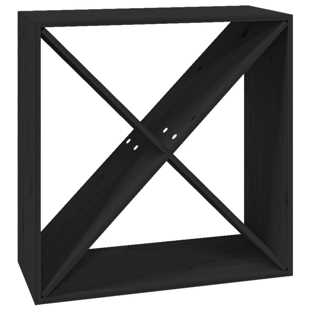 vidaXL Vinskåp svart 62x25x62 cm massiv furu