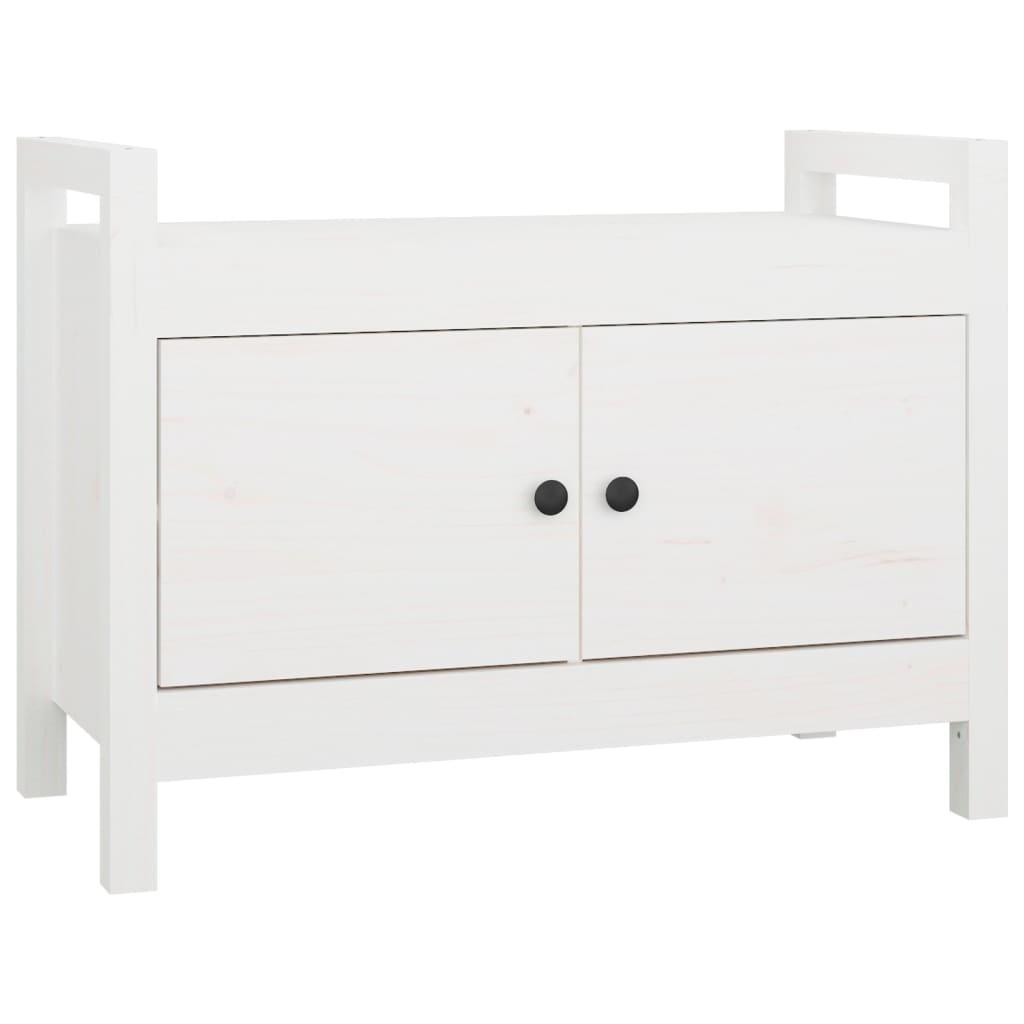 vidaXL Skobänk vit 80x40x60 cm massiv furu