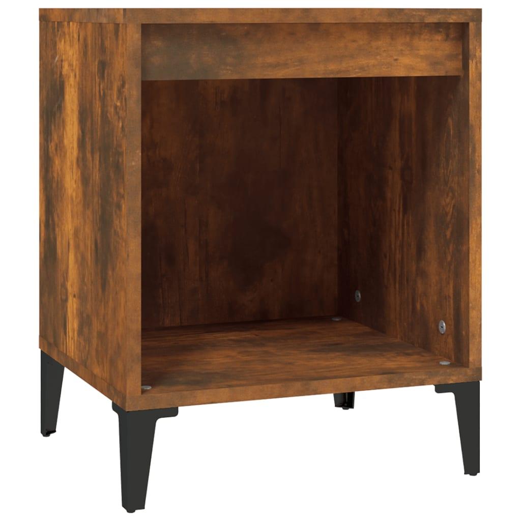 vidaXL Sängbord Rökfärgad ek 40x35x50 cm