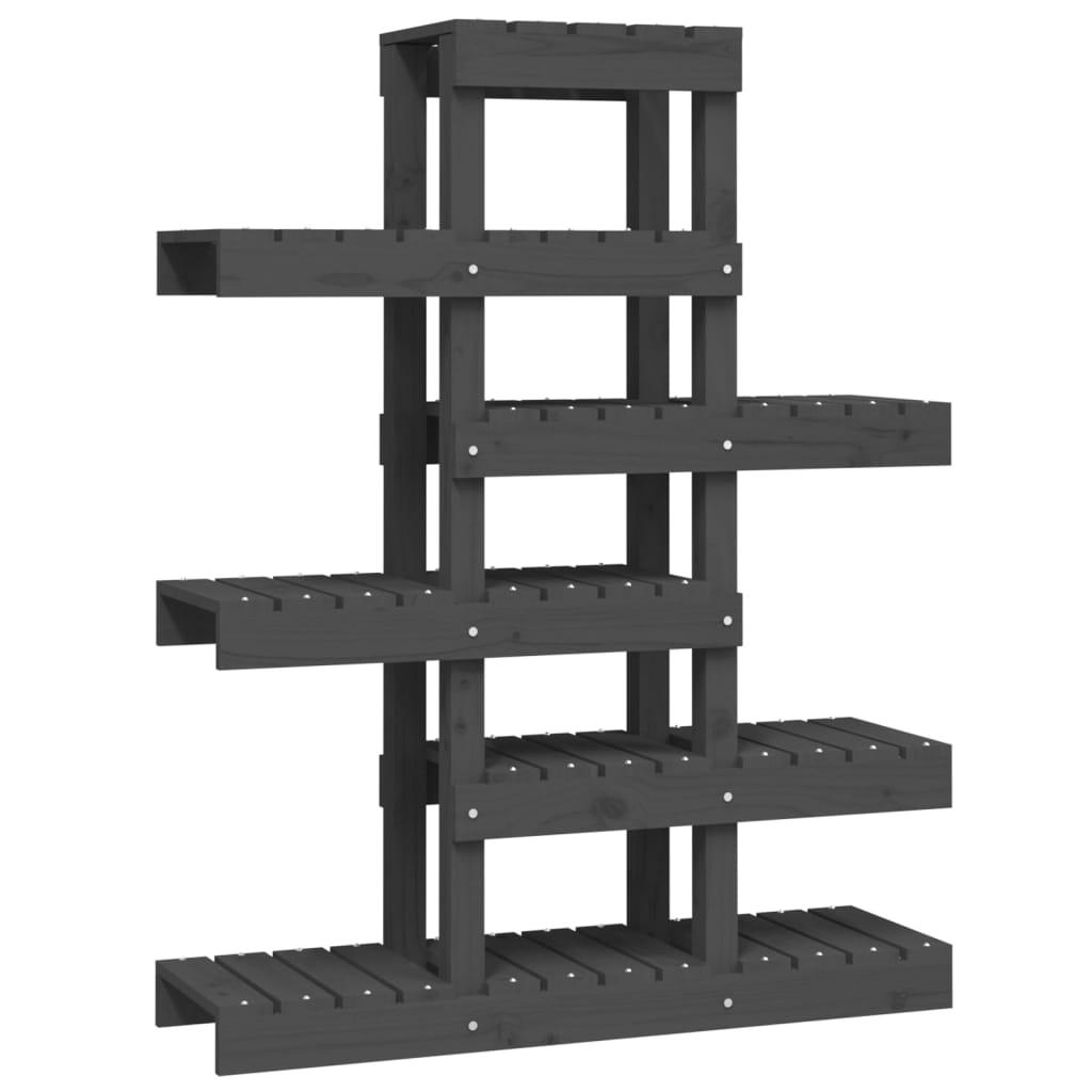 vidaXL Växtställ Grå 85x25x109,5 cm massiv furu