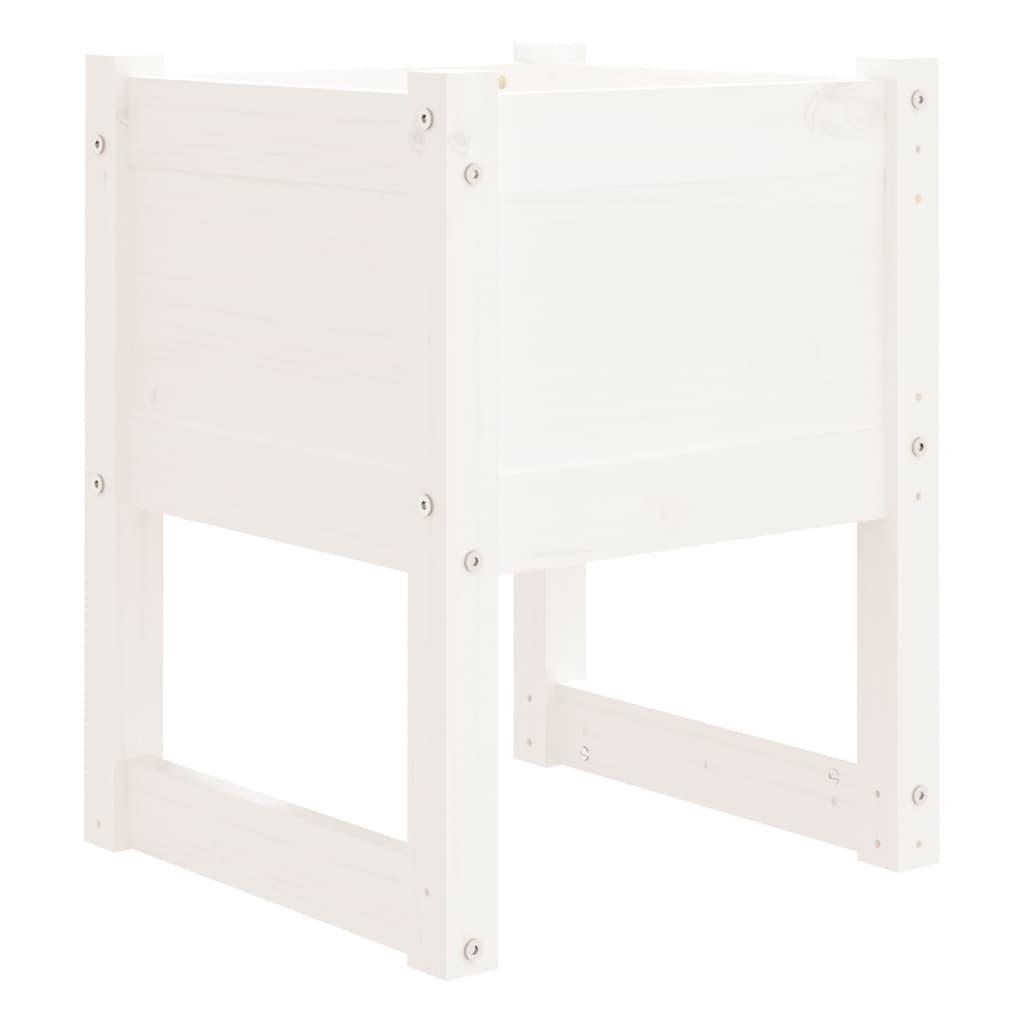 vidaXL Odlingslåda vit 40x40x52,5 cm massiv furu