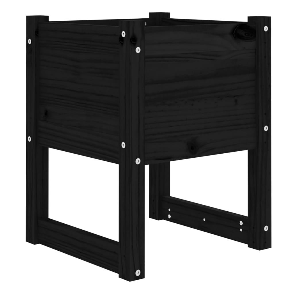vidaXL Odlingslåda Svart 40x40x52,5 cm massiv furu