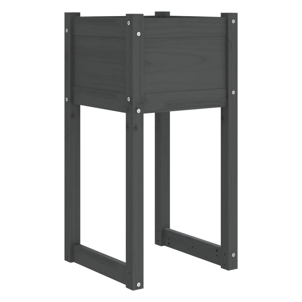 vidaXL Odlingslåda grå 40x40x81 cm massiv furu