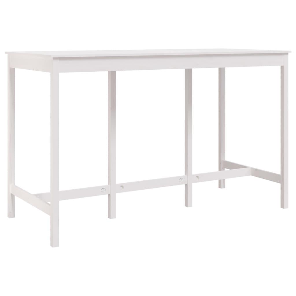 vidaXL Barbord vit 180x80x110cm massiv furu