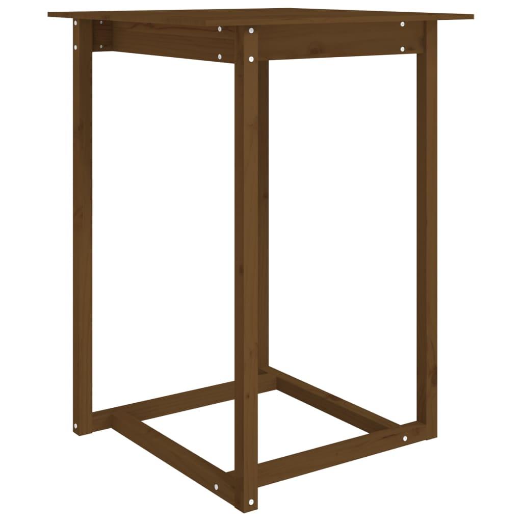 vidaXL Barbord honungsbrun 80x80x110 cm massivt furuträ