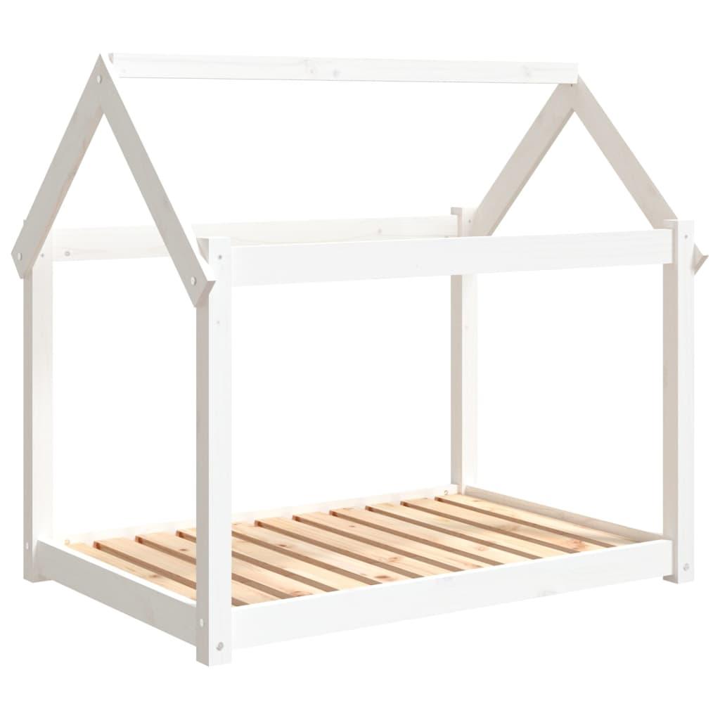 vidaXL Hundbädd vit 101x70x90 cm massiv furu