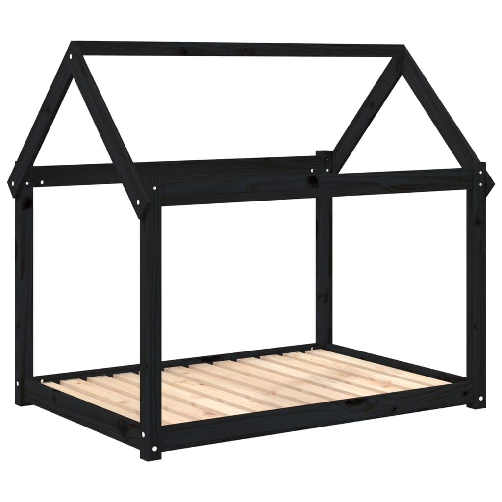 vidaXL Hundbädd svart 111x80x100 cm massiv furu