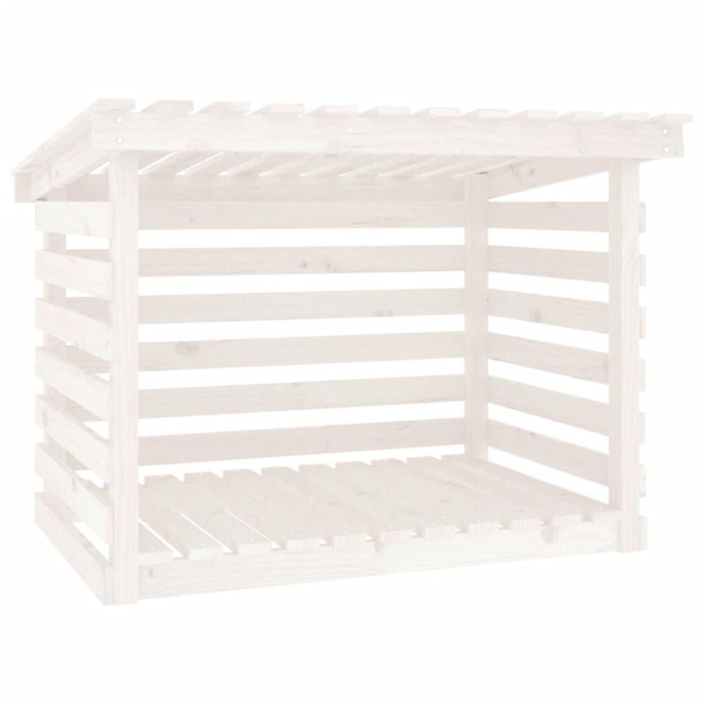 vidaXL Vedställ vit 108x73x79 cm massiv furu