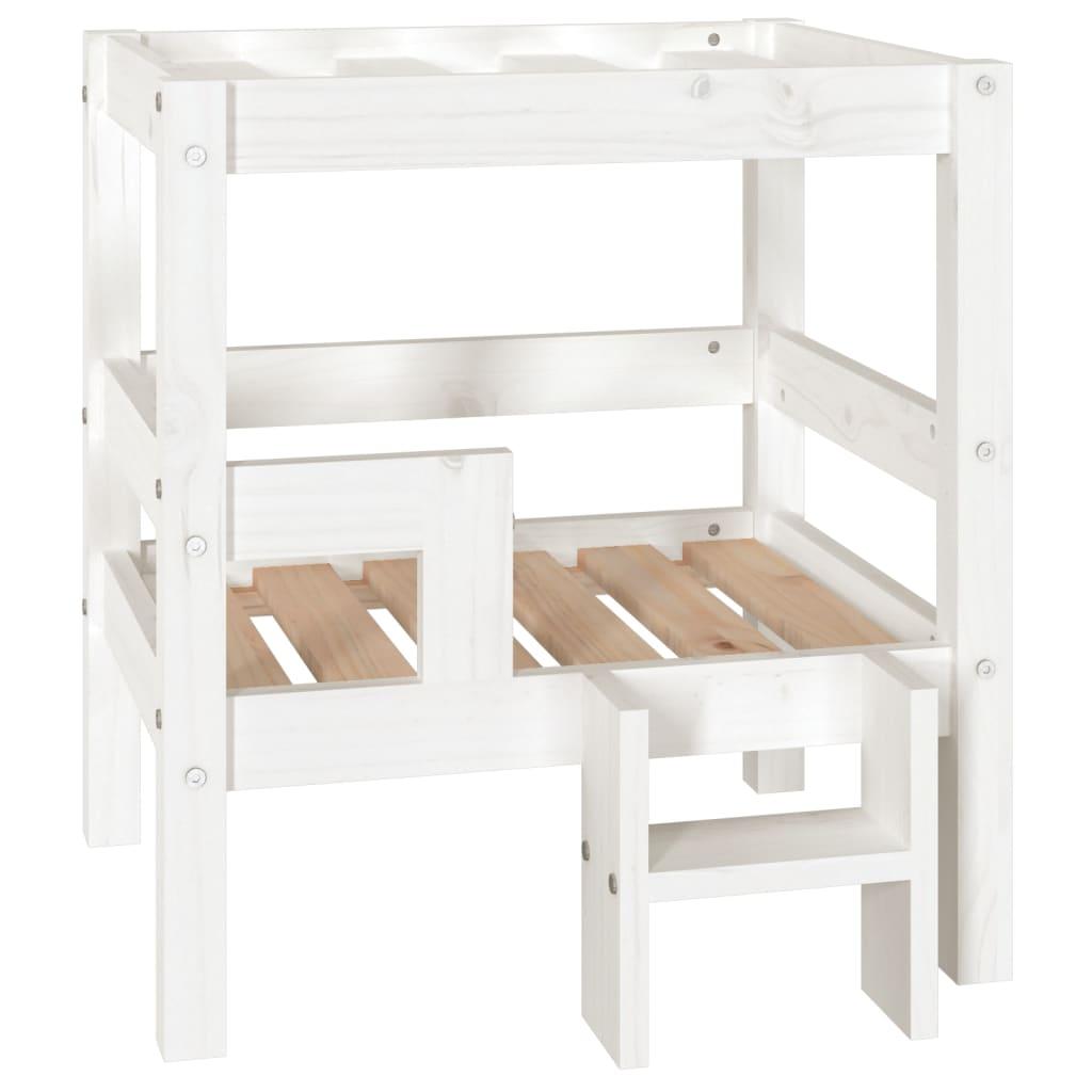 vidaXL Hundbädd vit 55,5x53,5x60 cm massiv furu