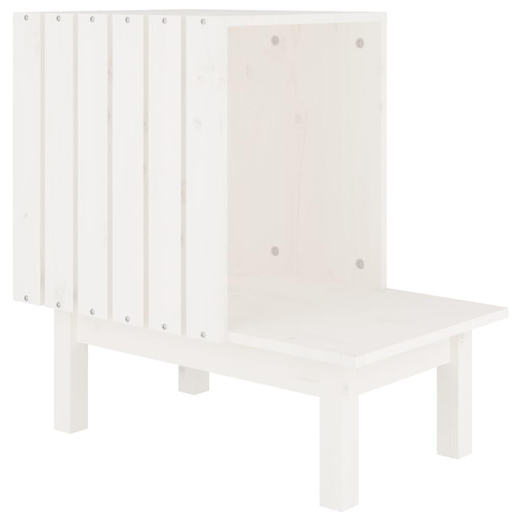 vidaXL Kattkoja vit 60x36x60 cm massiv furu
