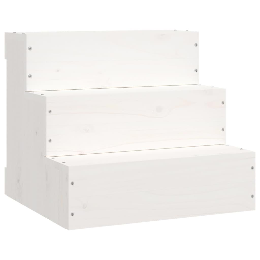vidaXL Husdjurstrappa Vit 40x37,5x35 cm massiv furu