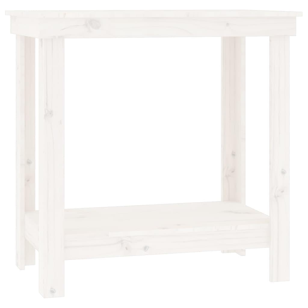 vidaXL Skobänk vit 80x50x80 cm massiv furu