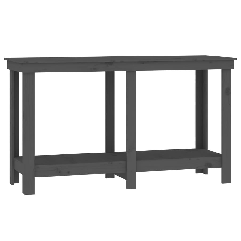 vidaXL Skobänk grå 140x50x80 cm massiv furu