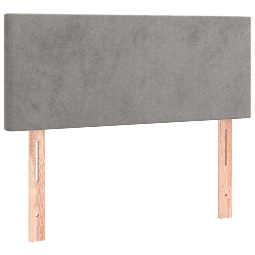 vidaXL Sänggavel ljusgrå 90x5x78/88 cm sammet
