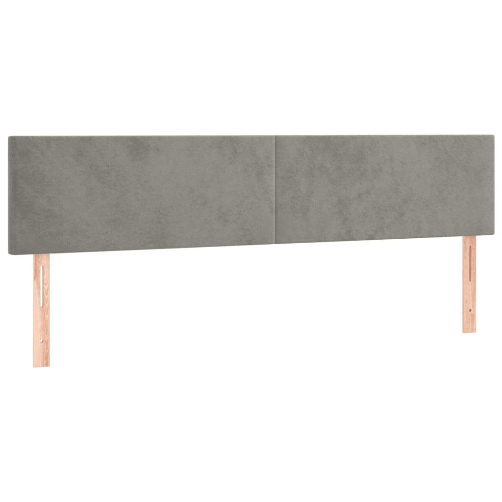 vidaXL Huvudgavlar 2 st ljusgrå 90x5x78/88 cm sammet