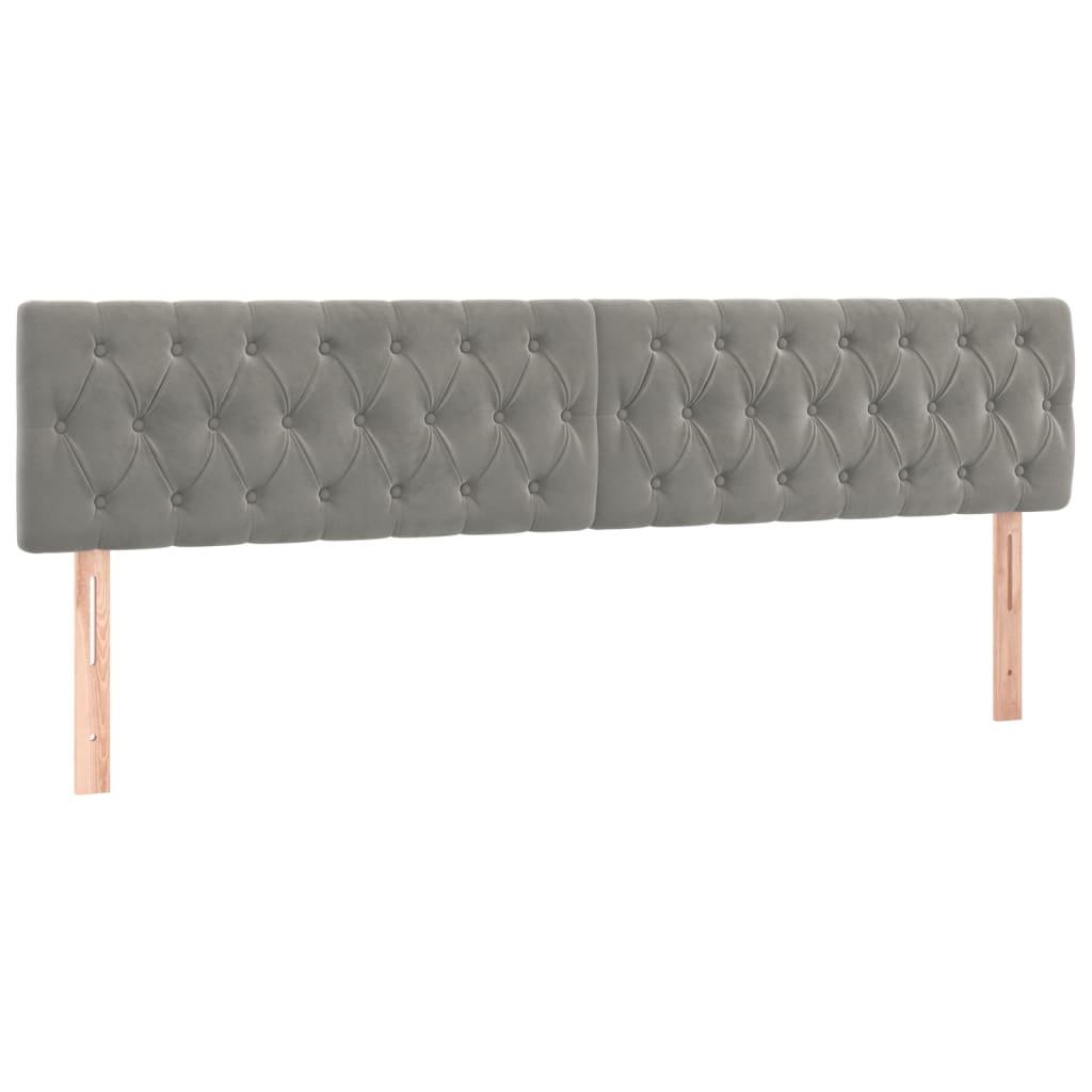vidaXL Huvudgavlar 2 st ljusgrå 100x7x78/88 cm sammet