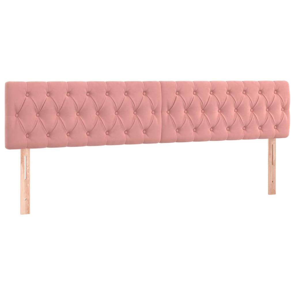 vidaXL Huvudgavlar 2 st rosa 100x7x78/88 cm sammet