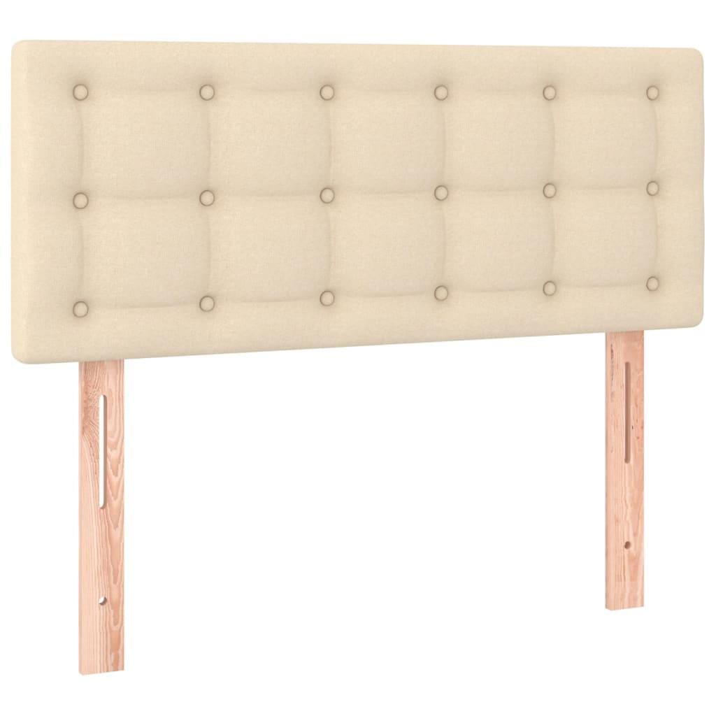 vidaXL Sänggavel gräddvit 100 x 5 x 78/88 cm tyg