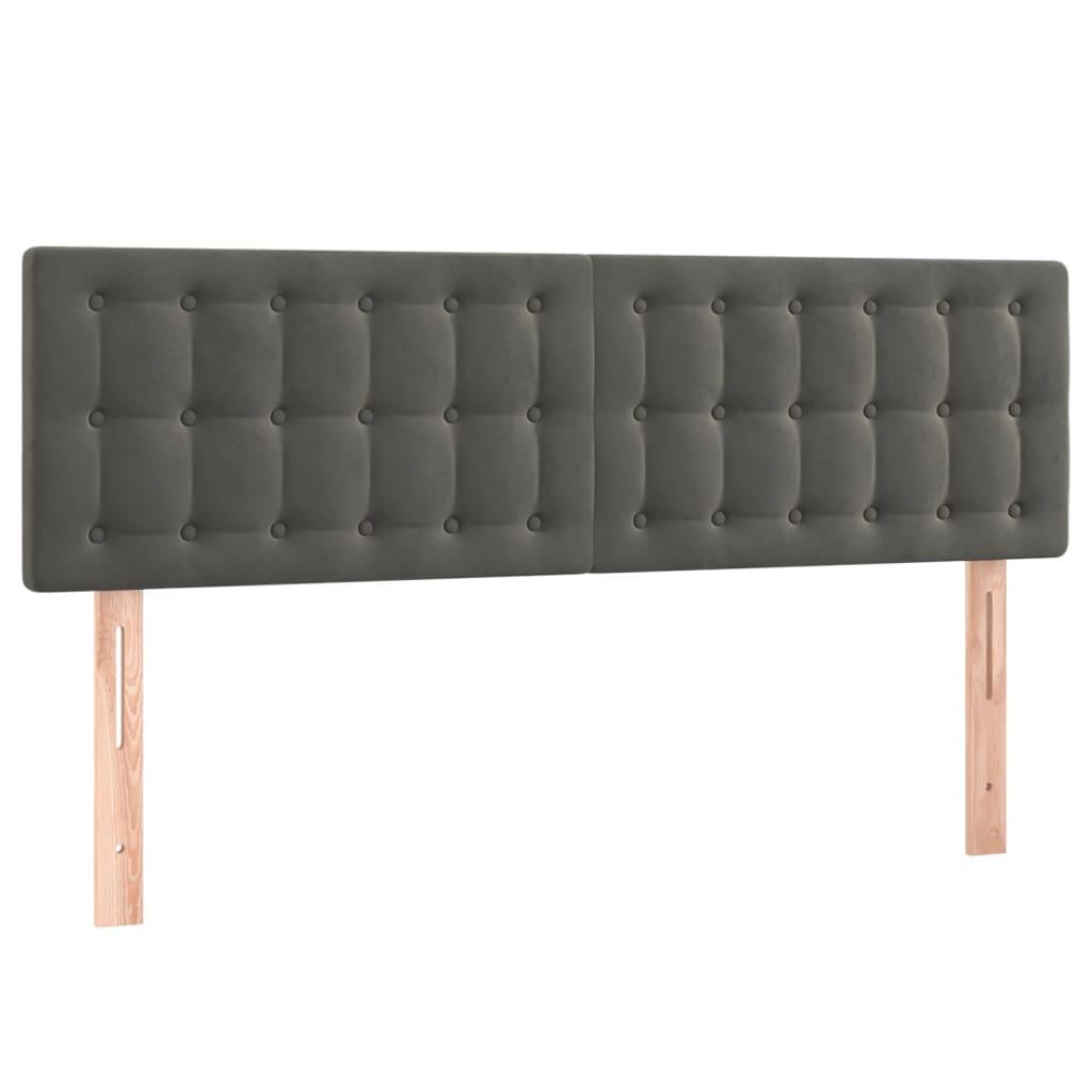 vidaXL Huvudgavlar 2 st mörkgrå 72x5x78/88 cm sammet