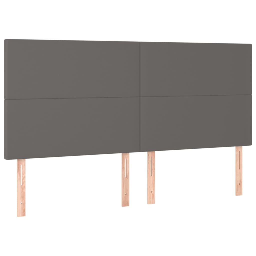 vidaXL Huvudgavlar 4 st grå 90x5x78/88 cm konstläder