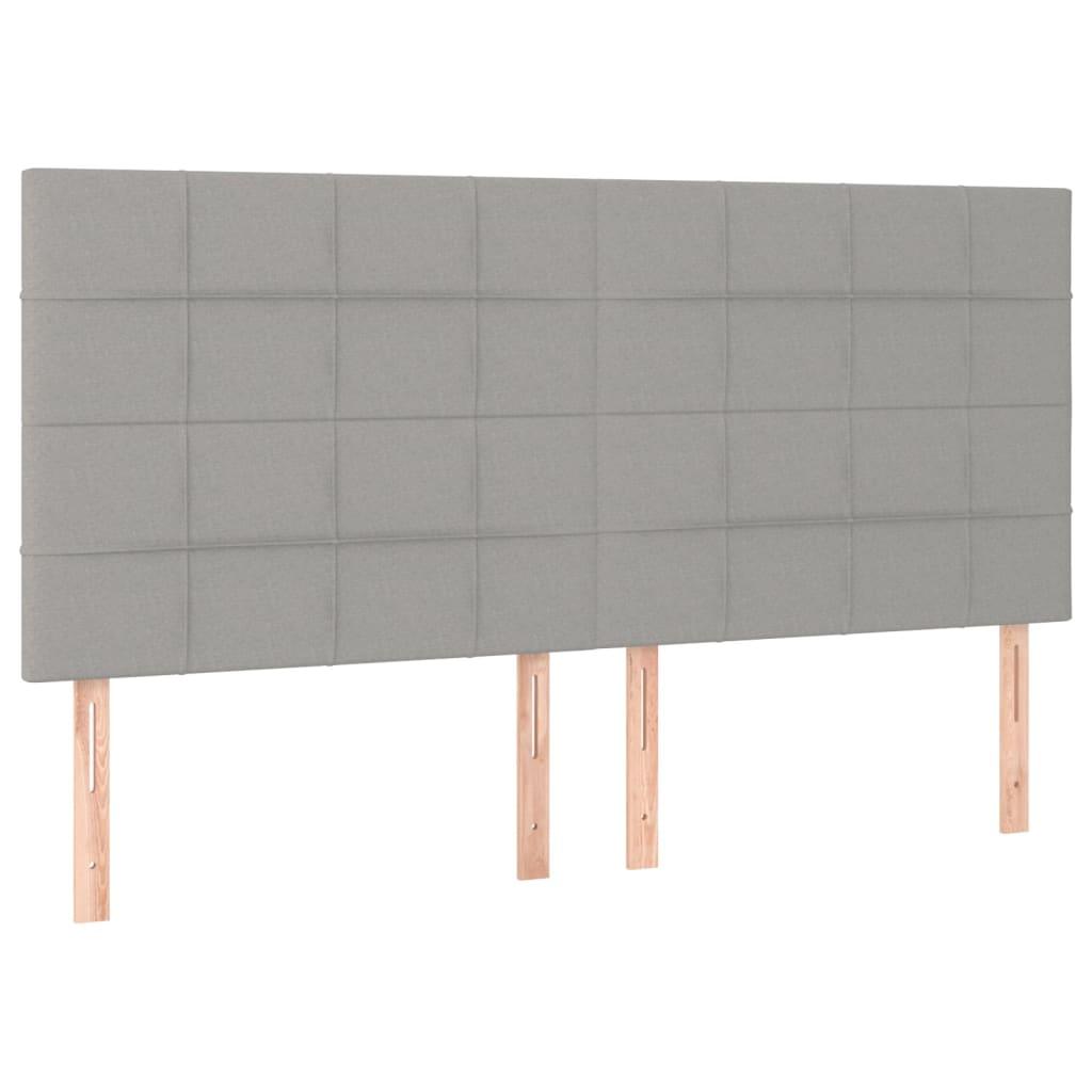 vidaXL Sänggavel 4 st Ljusgrå 80x5x78/88 cm tyg
