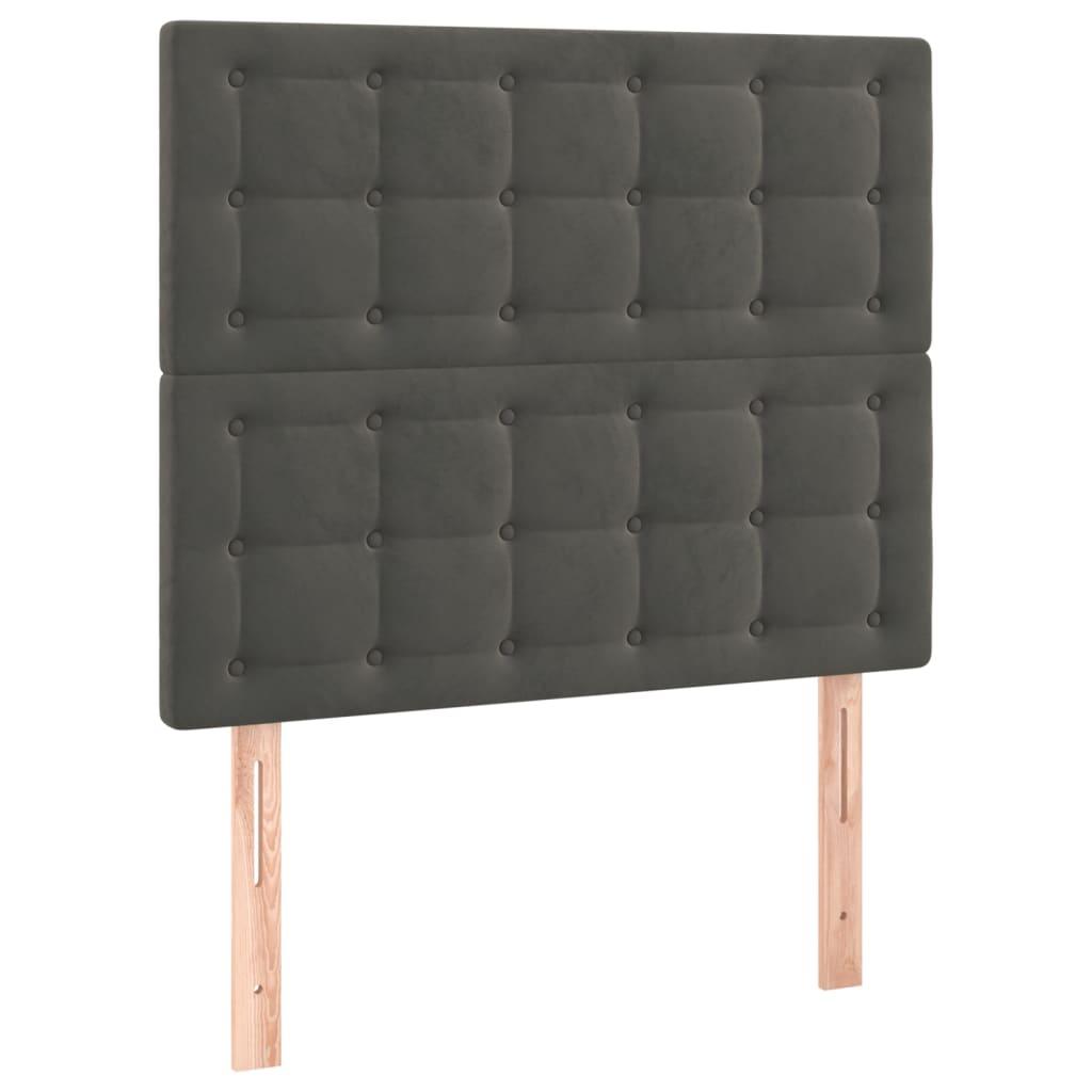 vidaXL Huvudgavlar 2 st mörkgrå 100x5x78/88 cm sammet