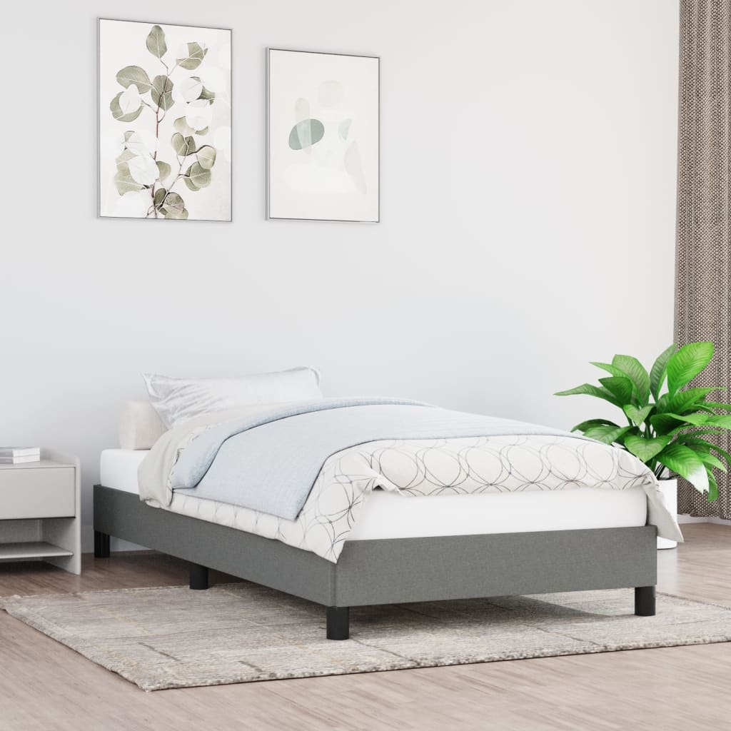 vidaXL Sängram mörkgrå 80x200 cm tyg