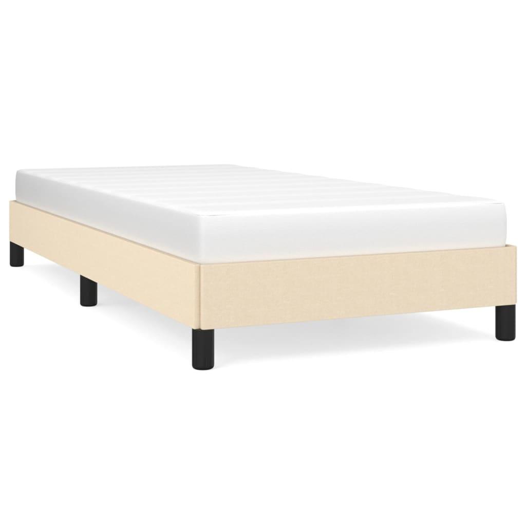 vidaXL Sängram gräddvit 90x200 cm tyg