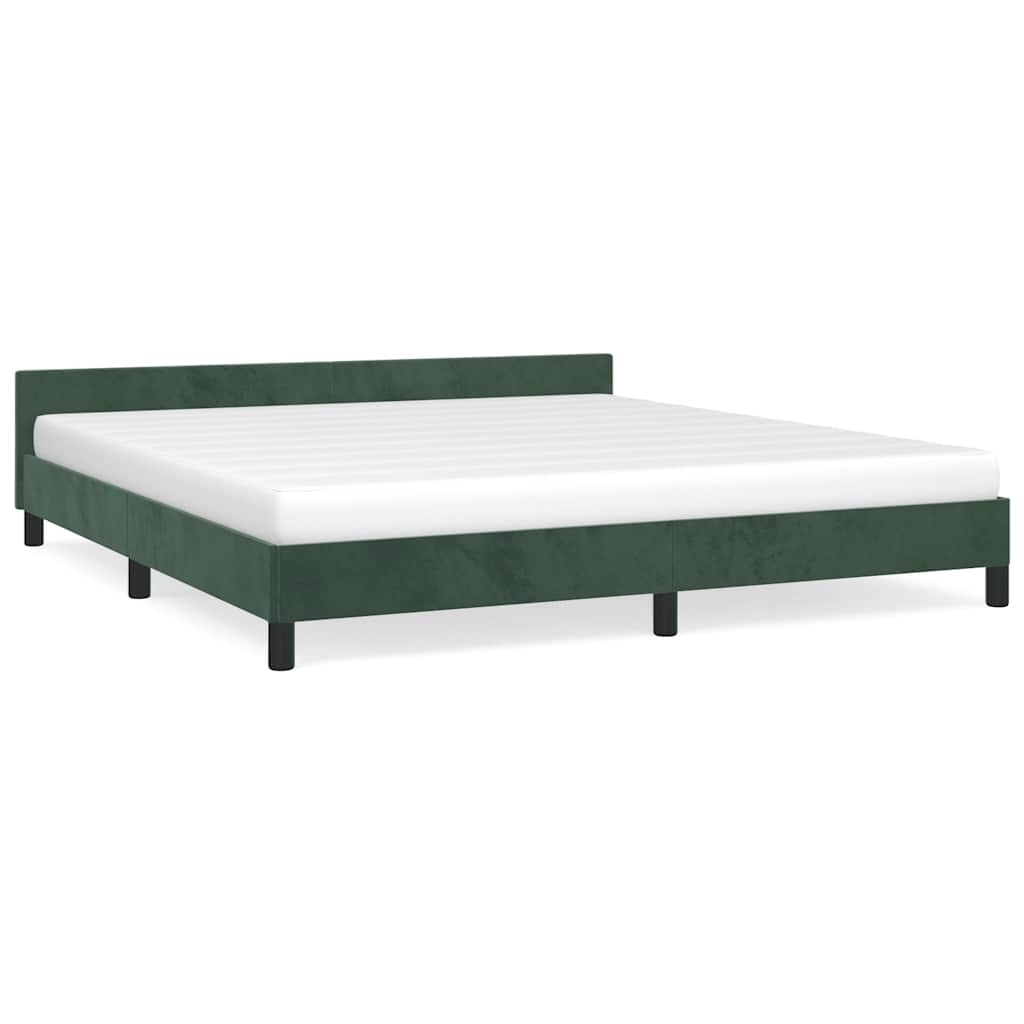 vidaXL Sängram utan madrass mörkgrön 160x200 cm sammet