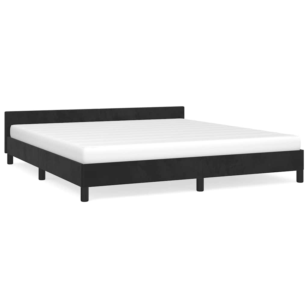 vidaXL Sängram utan madrass svart 180x200 cm sammet