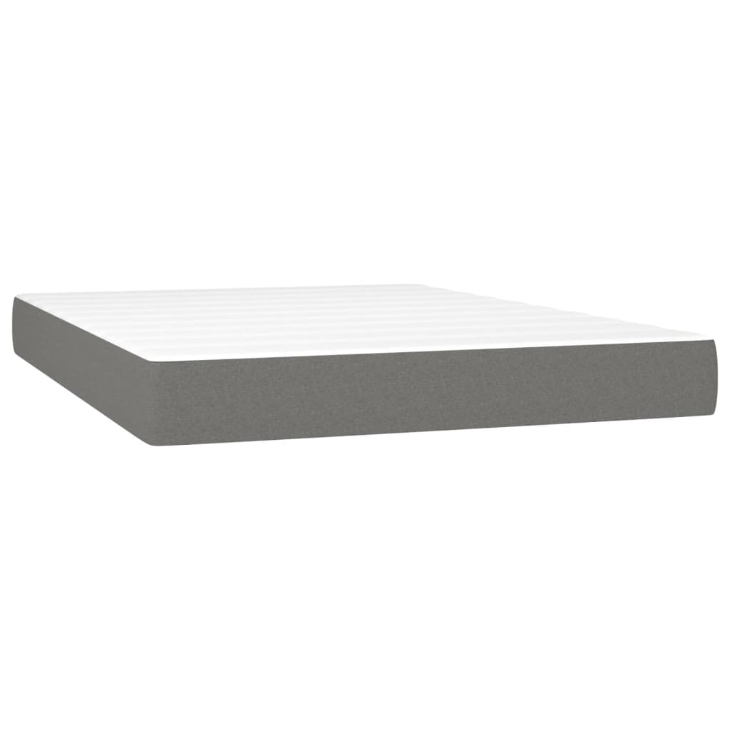 vidaXL Pocketresårmadrass medium mörkgrå 140x190x20 cm tyg