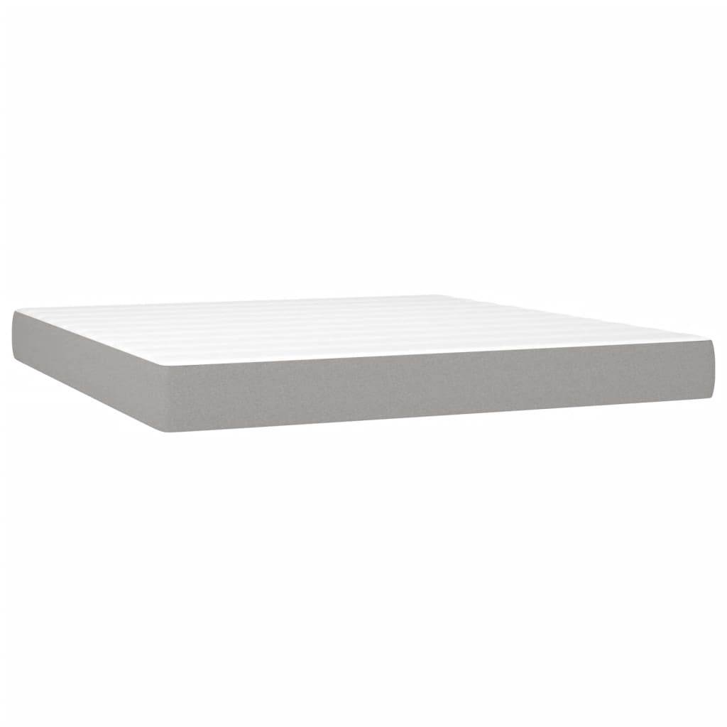 vidaXL Pocketresårmadrass medium ljusgrå 160x200x20 cm tyg