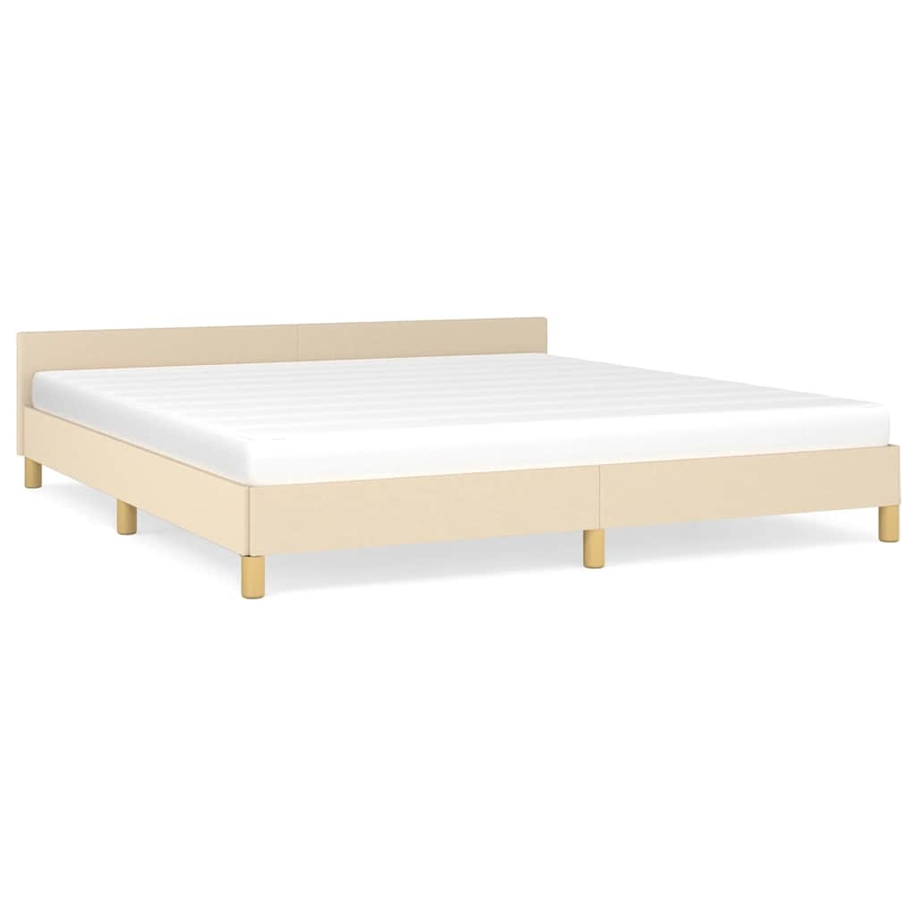 vidaXL Sängram utan madrass gräddvit 160x200 cm tyg