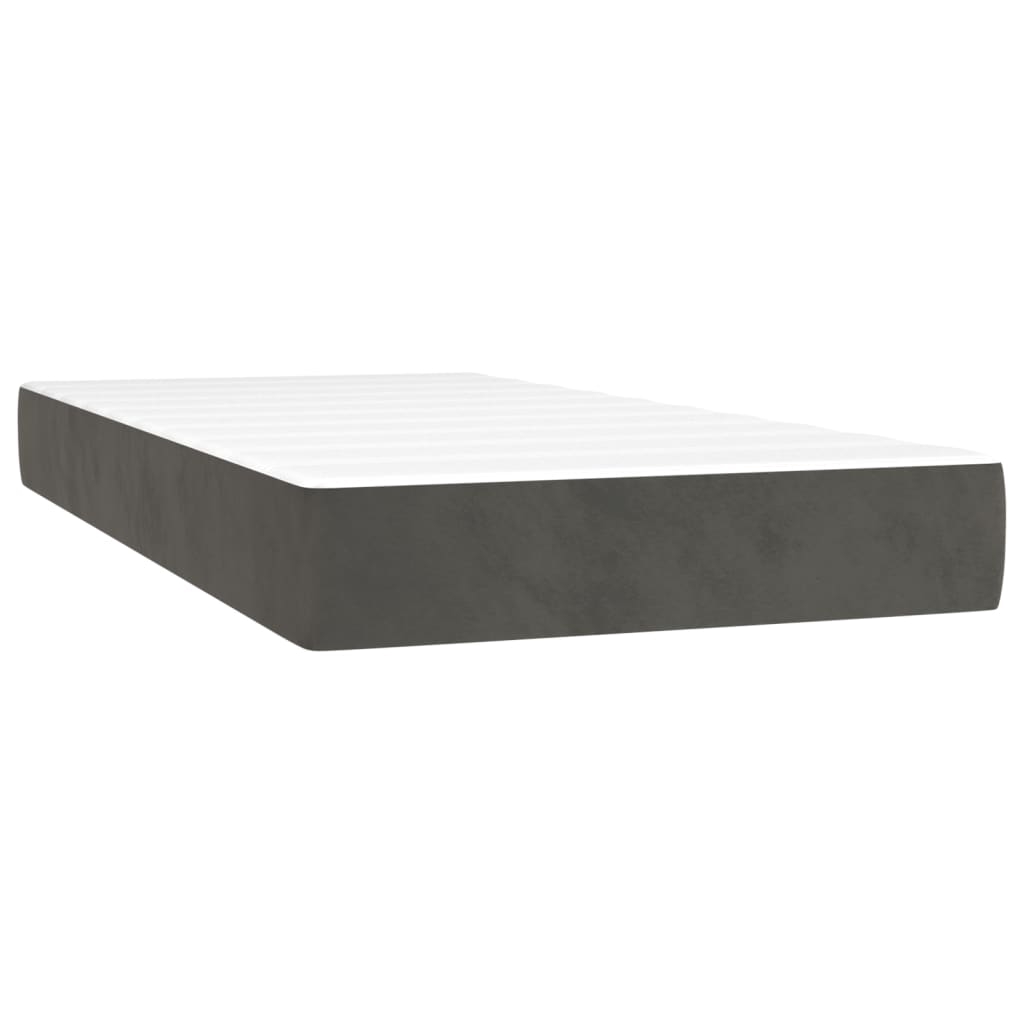 vidaXL Pocketresårmadrass medium mörkgrå 80x200x20 cm sammet