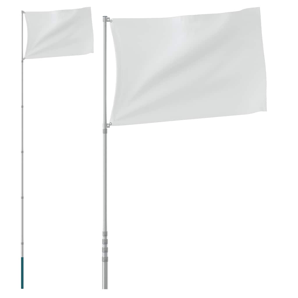vidaXL Teleskopisk flaggstång silver 5,5 m aluminium